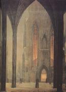 Oehme, Ernst Ferdinand Cathedral in Winter (mk10) USA oil painting artist